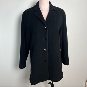 Pendleton 100% Lambswool Black Tailored Coat Jacket Size 4